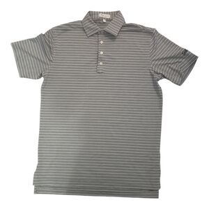 Peter Millar Gray Striped Polo Shirt Medium